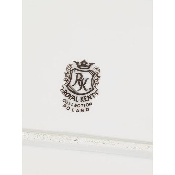 Royal Kent Poland Serving Oval Platter 13" Round Salad Bowl 9" Porcelain x2 Vtg - Picture 12 of 15